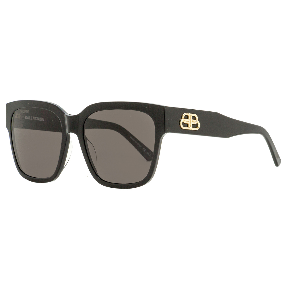 Balenciaga Square Sunglasses BB0056S 001 Black/Gold 55mm - Picture 1 of 2